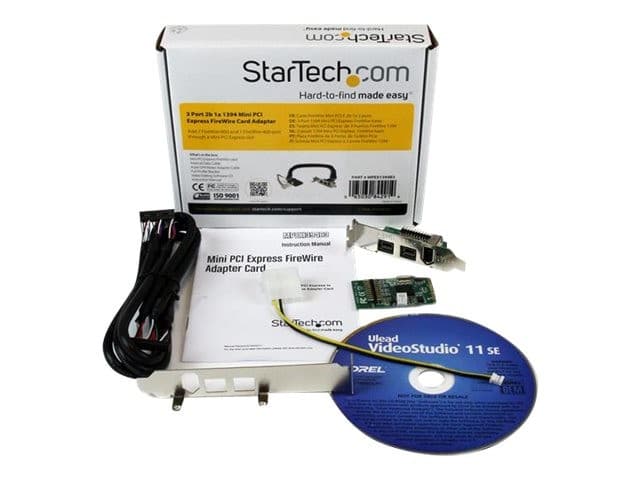 StarTech.com 3 Port 2b 1a 1394 Mini PCI Express FireWire Card Adapter - FireWire adapter - PCIe Mini Card - FireWire 800 - 2 ports + 1 x FireWire - MPEX1394B3 - FireWire adapter - PCIe Mini Card - 2 ports - Image 5