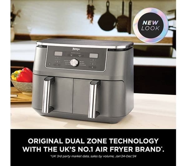 Ninja MAX 6-in-1 Dual Zone DZ400UK Air Fryer Gun Metal Grey - Image 2