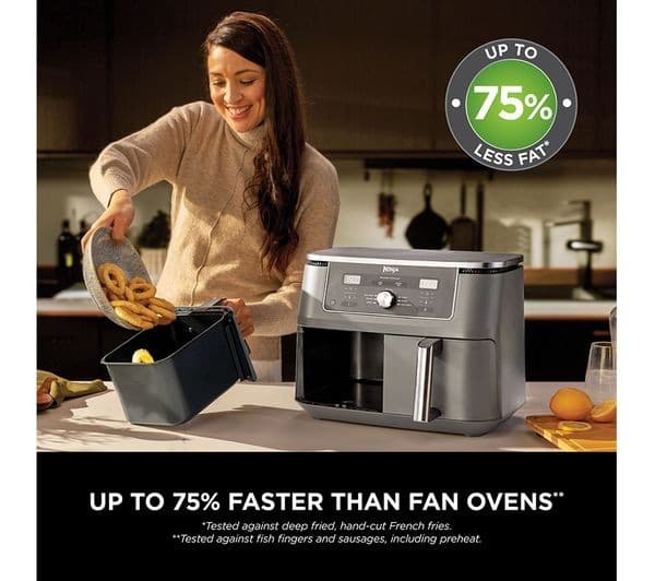 Ninja MAX 6-in-1 Dual Zone DZ400UK Air Fryer Gun Metal Grey - Image 8