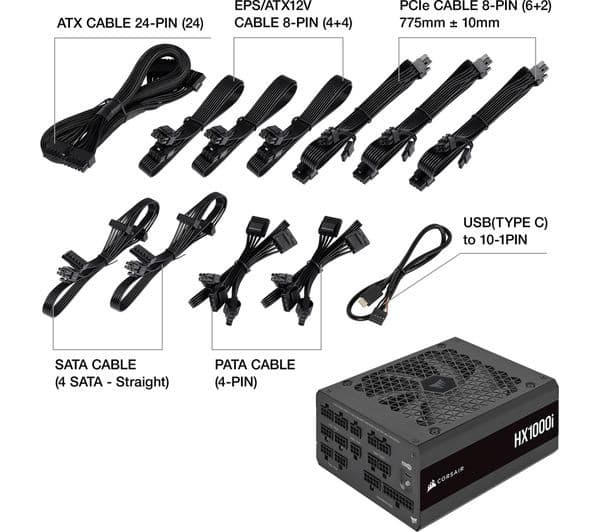 CORSAIR Ultra-Low Noise HX1000i 80 Modular ATX PSU - 1000 W - Image 3