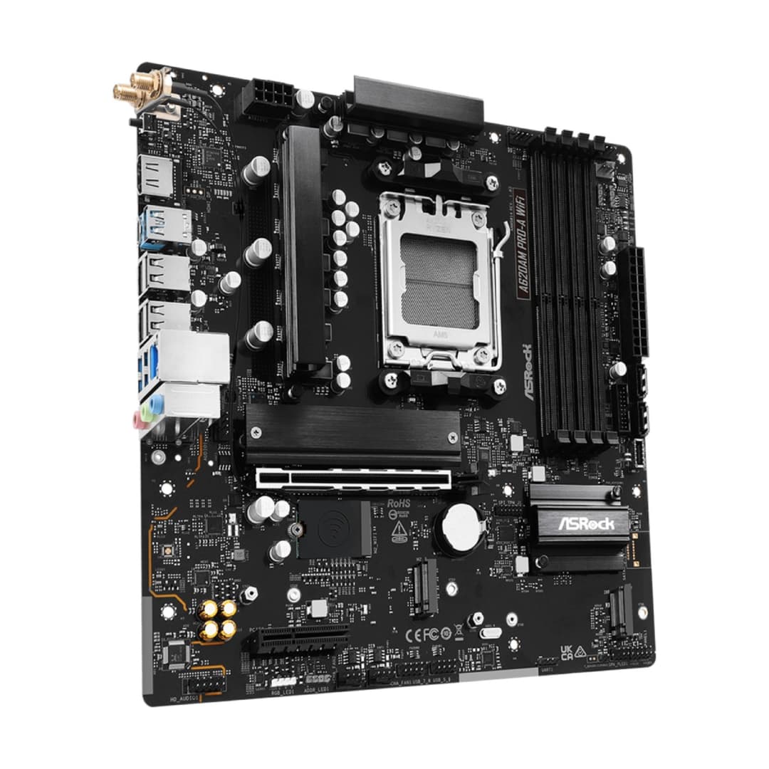 ASRock A620AM PRO-A AMD A620A DDR5 Micro-ATX Socket AM5 Motherboard - Wi-Fi - Image 3