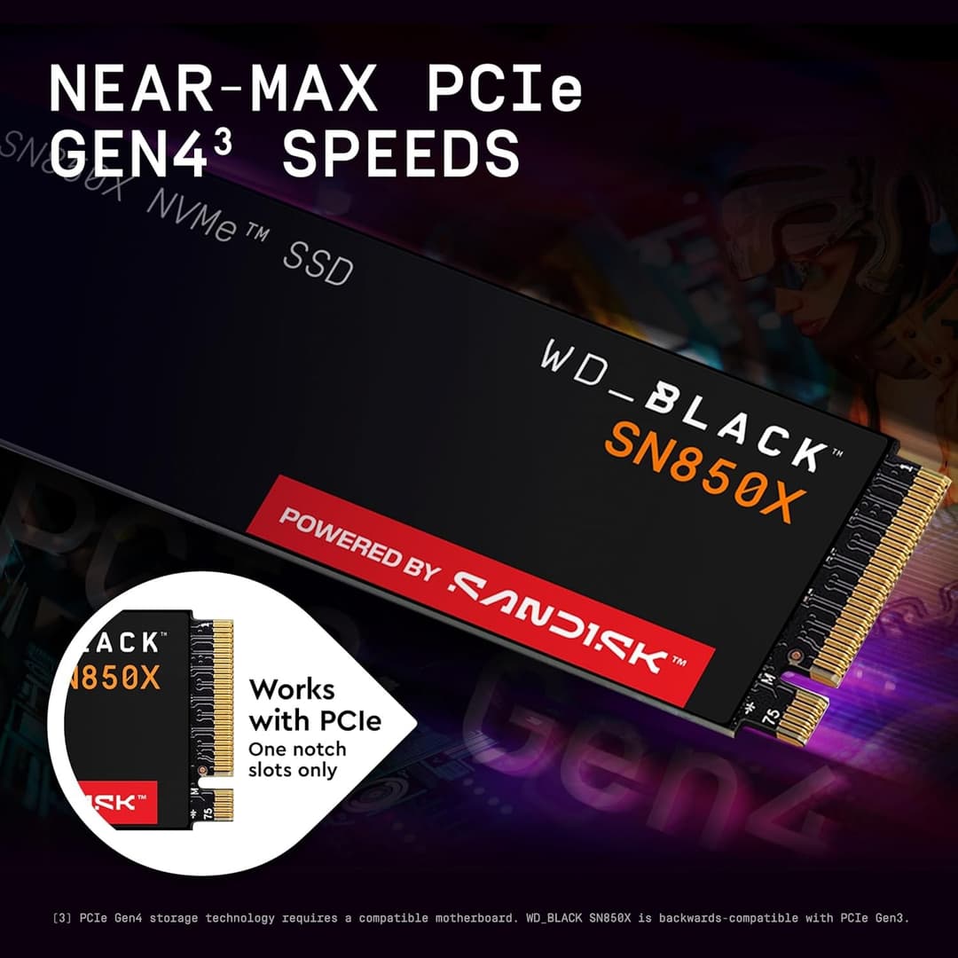 WD_BLACK SN850X 1TB M.2 2280 PCIe Gen4 NVMe SSD - Without Heatsink - Image 8