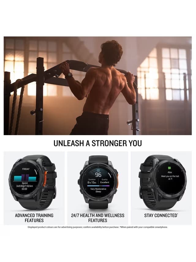 Garmin Fenix 8 51mm Smartwatch Sapphire AMOLED Carbon Gray - Image 4