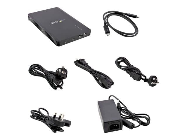 StarTech.com 4 Bay Thunderbolt 3 NVMe Enclosure, For M.2 NVMe Solid State Drives, 1x DisplayPort Video & 2x TB3 Downstream Ports, Up to 40Gbps, 72W Power Supply - 4 Bay M.2 SSD External Hard Drive Enclosure (M2E4BTB3) - storage enclosure - M.2 NVMe Card / - Image 7
