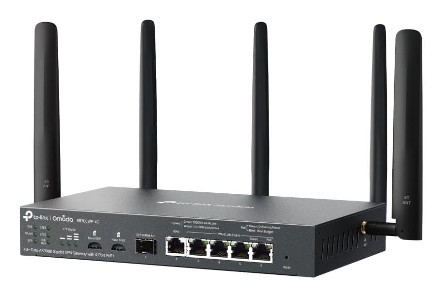 TP-Link Omada ER706WP-4G wireless router Gigabit Ethernet Dual-band (2.4 GHz / 5 GHz) Black - Image 3
