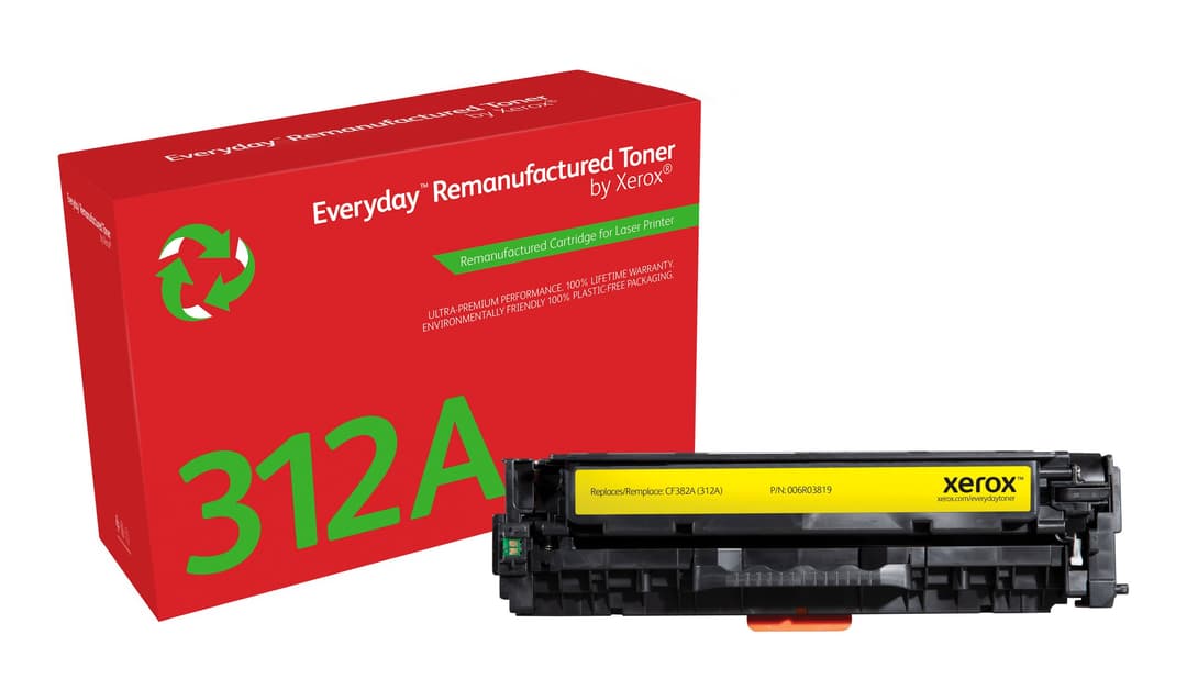 Everyday™ Yellow Remanufactured Toner by Xerox compatible with HP 312A (CF382A), Standard capacity - Image 1