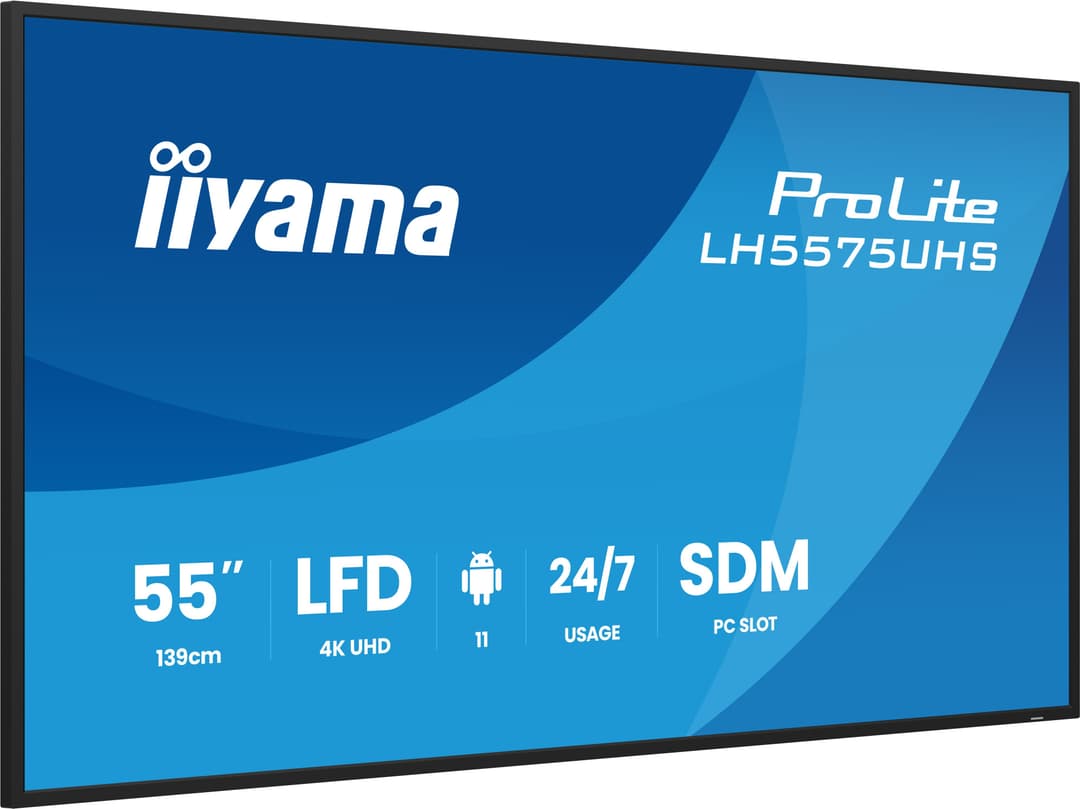 iiyama LH5575UHS-B2AG Signage Display Digital signage flat panel 138.7 cm (54.6") LCD Wi-Fi 500 cd/m² 4K Ultra HD Black Built-in processor Android 11 24/7 - Image 3