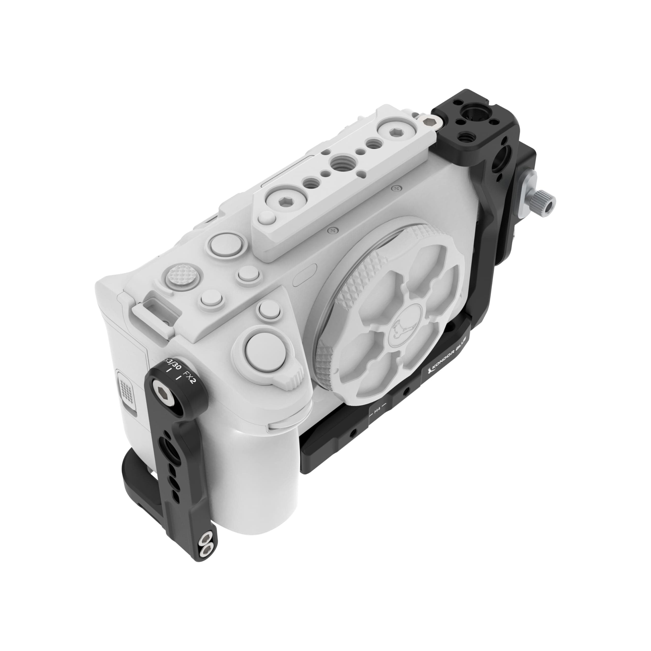 KONDOR BLUE | Hybrid Camera Cage for Sony FX3/FX30 | Arca Base, NATO Rails, HDMI Clamp, ARRI Anti-Twist Mounts, XLR Top Handle Compatible, Built-in Hex Tools | Raven Black