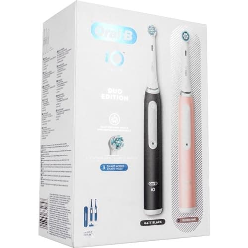 Oral-B iO3 Electric Toothbrush Duo Pack Matt Black & Blush Pink - Image 4