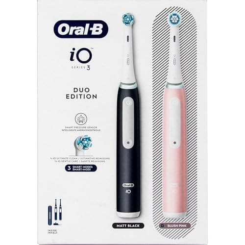 Oral-B iO3 Electric Toothbrush Duo Pack Matt Black & Blush Pink - Image 5