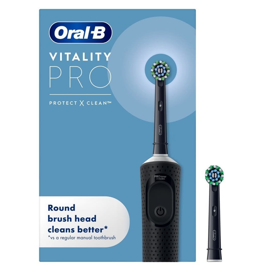 Oral-B Vitality Pro Electric Toothbrush - Black, 2 Brush Heads - Image 1
