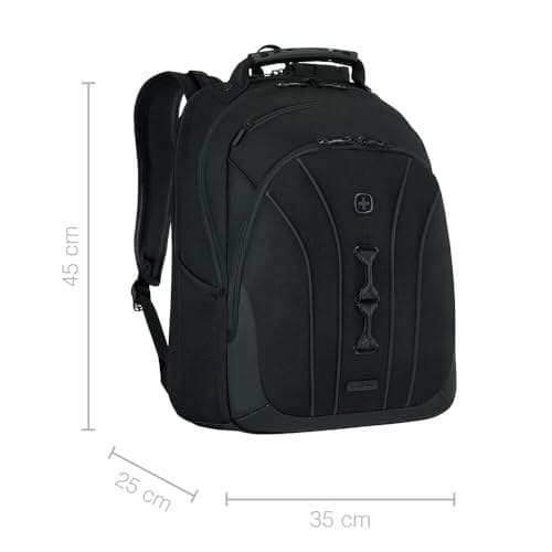 WENGER Legacy Black Series Laptop-Rucksack mit Tabletfach, Notebook bis 16 Zoll, 24 l, Damen Herren, Business Uni Schule Reisen, Schwarz, 653629 - Image 5