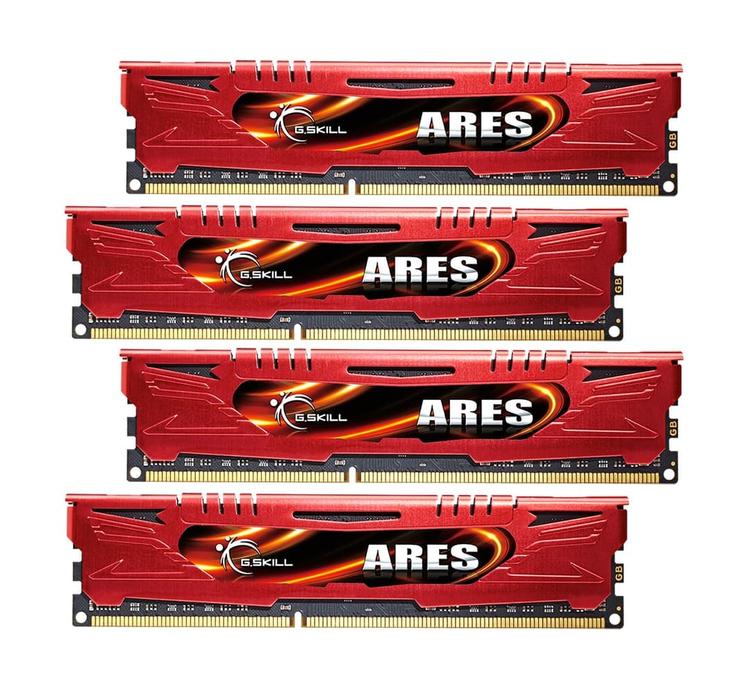 32GB G.Skill DDR3 PC3-17000 2133MHz Ares Series Low Profile (11-13-13-31) Red Quad Channel kit 4x8GB - Image 1