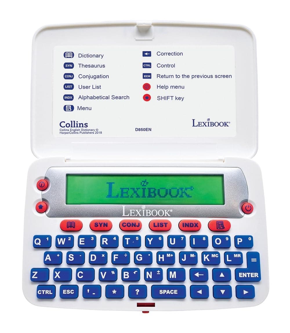 LEXiBOOK The Collins English Dictionary, 13th Edition Electronic Dictionary - White/Opulent Garden