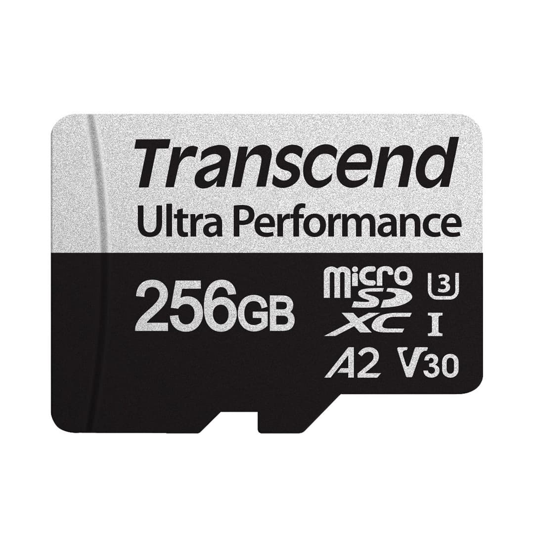 256GB Transcend 340S microSD UHS-I U3 A2 Ultra Performance Memory Card w/Adapter - Image 1