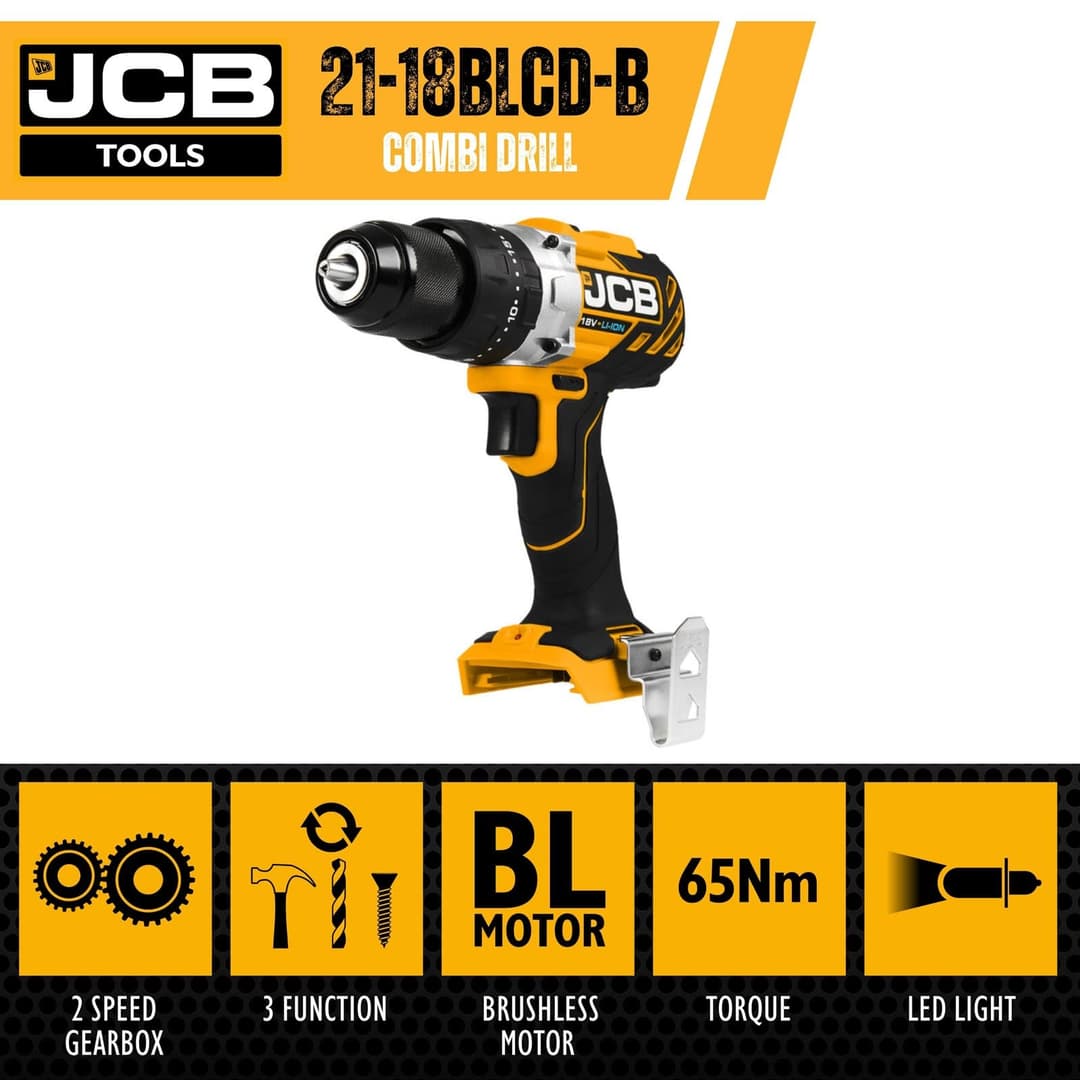 JCB 18V Brushless Cordless Combi Drill Driver - Multi - Image 2