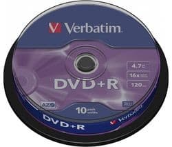 VERBATIM 16x Speed DVD+R Blank DVDs - Pack of 10 - Image 1
