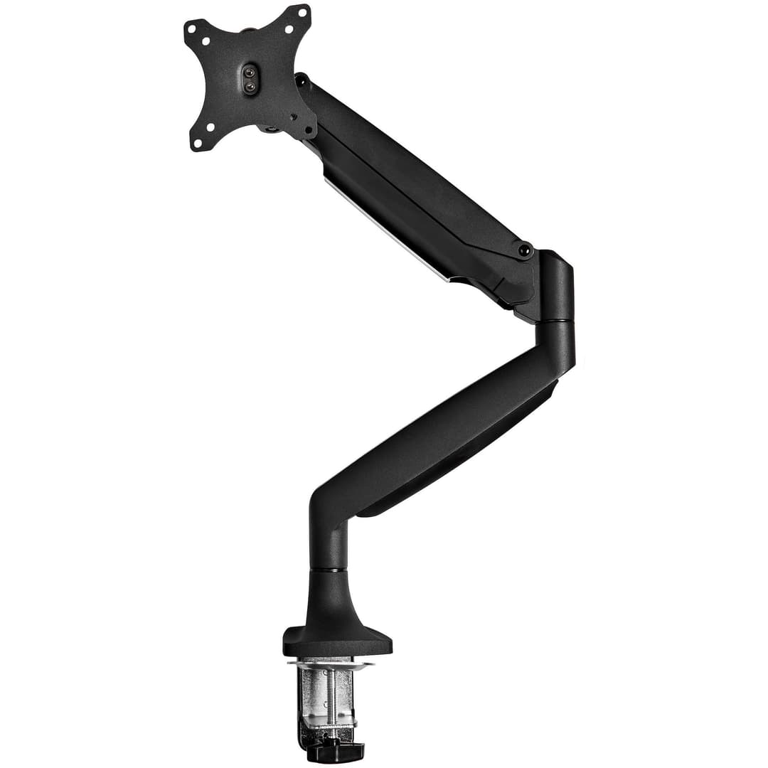 StarTech.com Heavy Duty Desk Mount Monitor Arm - Single VESA Display up to 9kg, Full Motion, Height Adjustable, Aluminium, C-Clamp/Grommet - Black - Image 1