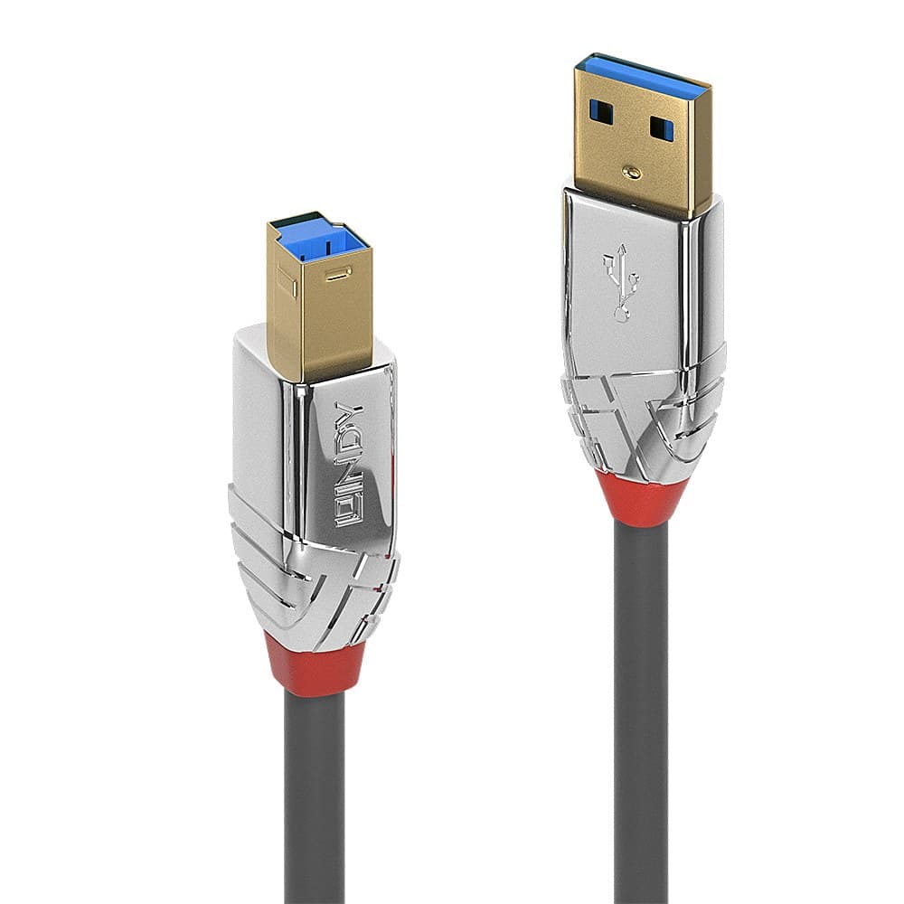 Lindy 3m USB 3.2 Type A to B Cable, 5Gbps, Cromo Line - Image 1