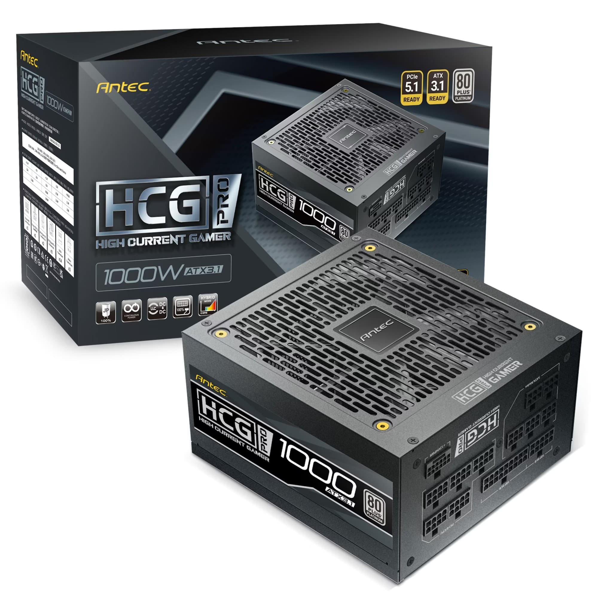 Antec HIGH CURRENT GAMER HCG1000 PRO ATX 3.1 1000W 80PLUS Platinum PSU Power Supply
