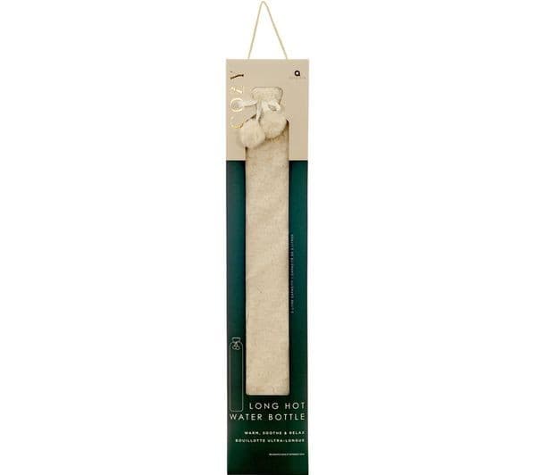 AROMA HOME Faux Fur Long Hot Water Bottle - Cream - Image 2