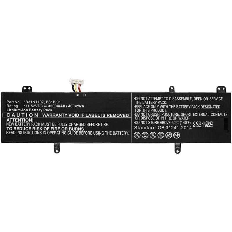 CoreParts MBXAS-BA0178 Laptop Battery for Asus VivoBook S14, A411UF, F411UF, P1410UF - 11.52V 3500mAh 40Wh Li-ion (B31N1707) - Image 1