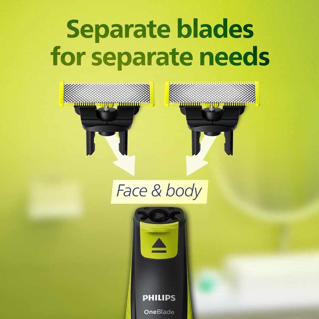 Philips OneBlade Turbo2X Face and Body Electric Trimmer and Shaver - Black - Image 2