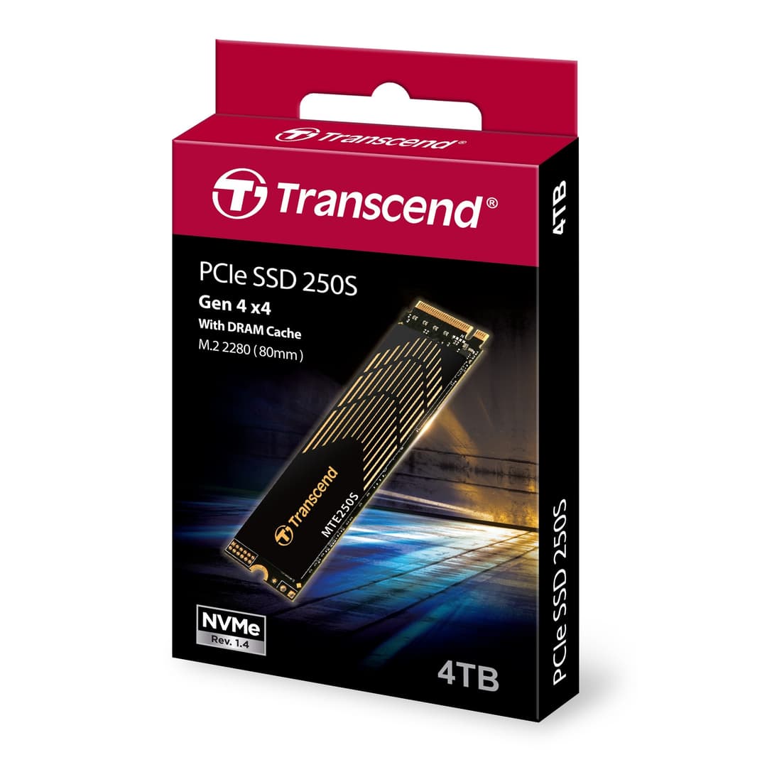 4TB Transcend MTE250S PCIe Gen 4 x4 M.2 2280 250S NVMe Internal SSD With DRAM Cache and Graphene Heatsink - Image 4