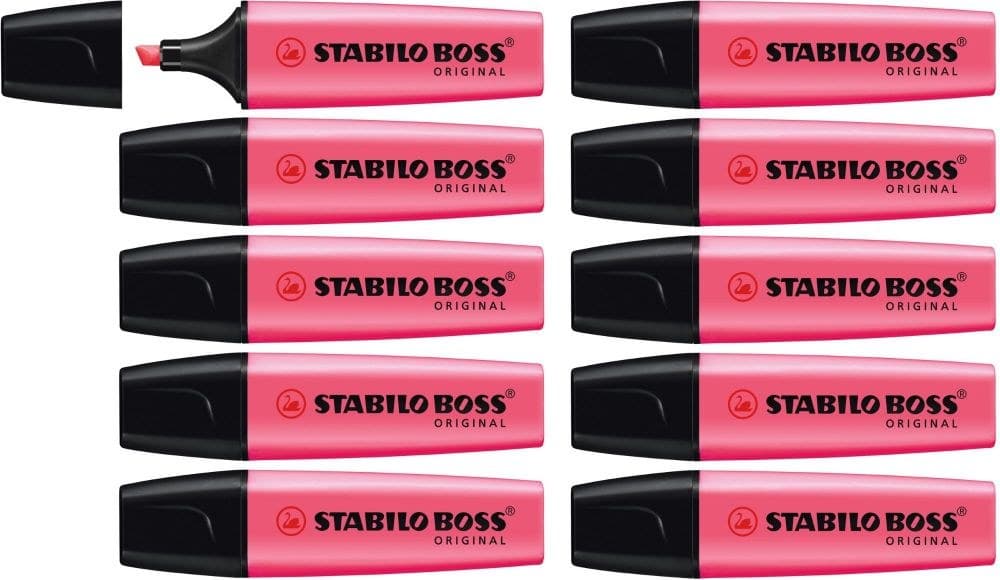 STABILO BOSS ORIGINAL HighlighterBox of 10 Pink