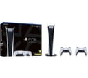 Sony PlayStation 5 Digital Edition 825GB Console Bundle with Two DualSense Wireless Controllers - White thumbnail 1