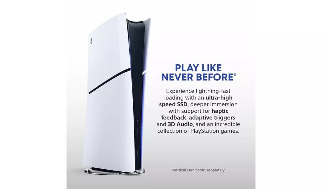Sony PlayStation 5 Digital Edition 825GB Console Bundle with Two DualSense Wireless Controllers - White - Image 3