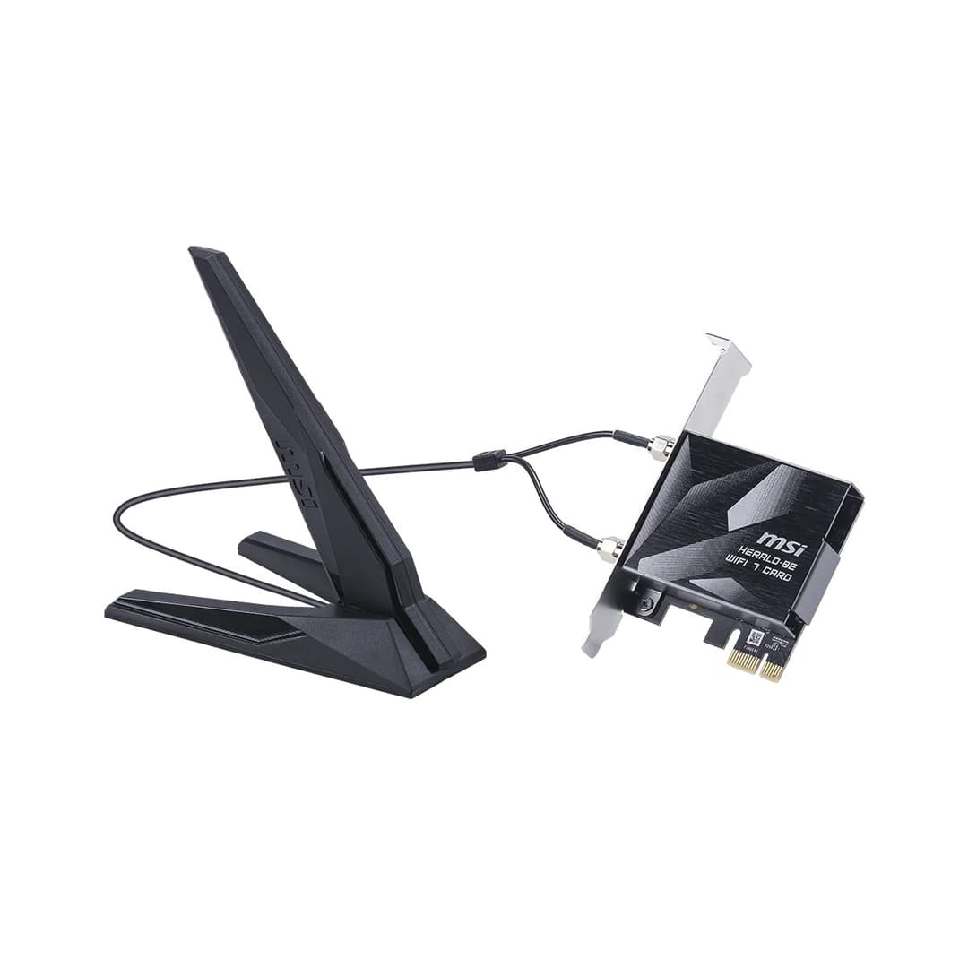 MSI HERALD BE9400 WiFi 7 Tri-Band PCIe x1 Expansion Card - Image 1