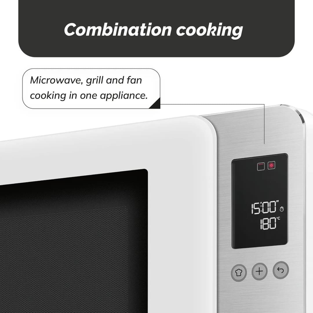 SMEG Collezione MOC02WHMUK Combination Microwave 27L 900W Air Fry Convection Grill 25 Programmes - White - Image 5