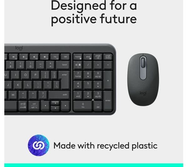 Logitech MK250 Wireless Keyboard & Mouse Set Graphite - Image 3