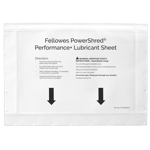 Fellowes 4025601 paper shredder accessory Lubricant sheets 10 pc(s) - Image 1