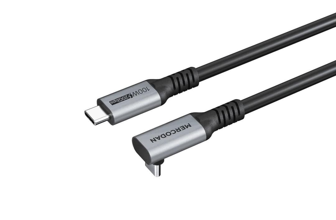 angled 90° USB-C cable 5.0m, - Image 1