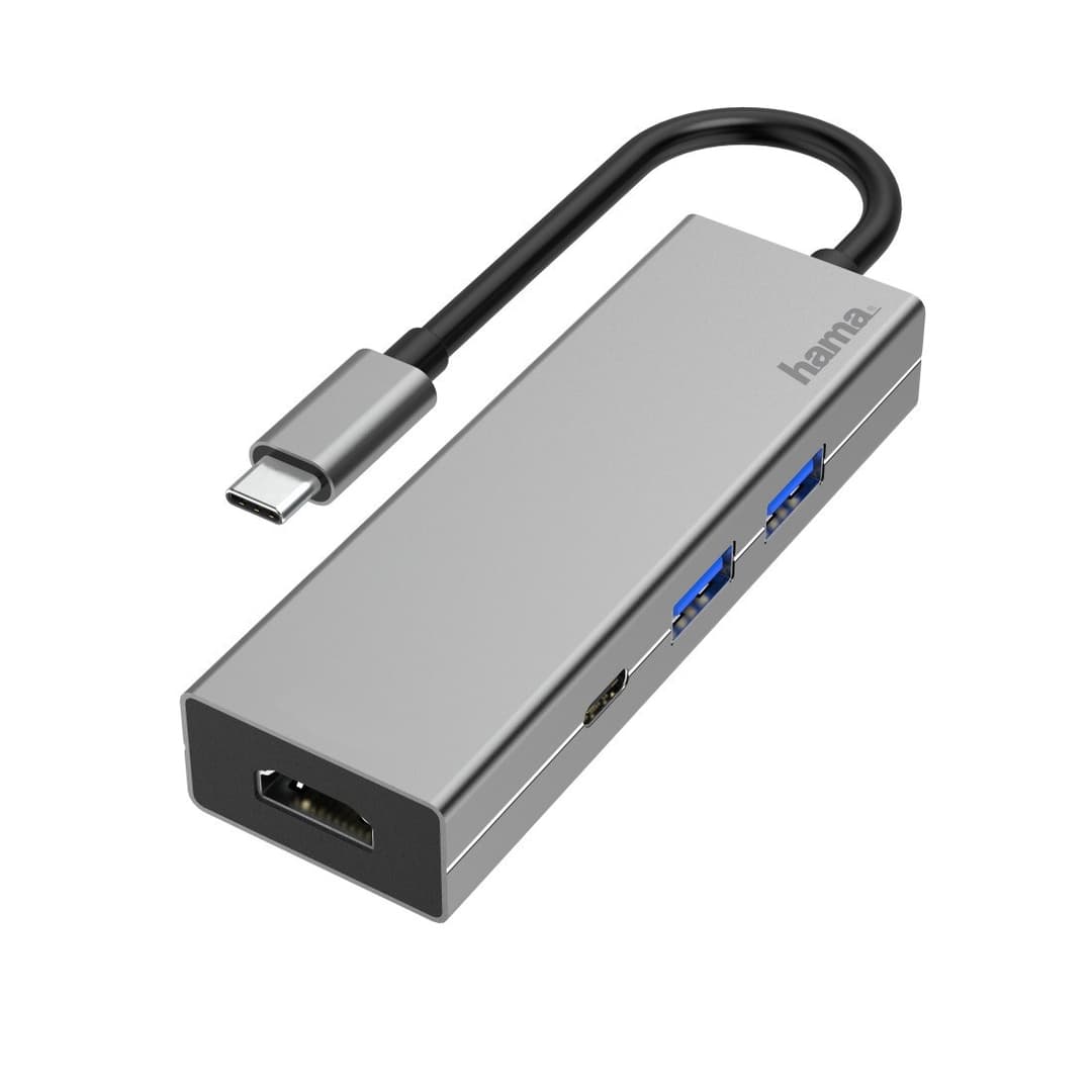Hama 00200107 laptop dock/port replicator USB 3.2 Gen 1 (3.1 Gen 1) Type-C Anthracite, Grey - Image 1