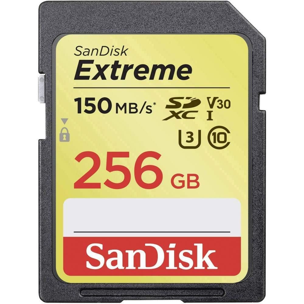 SanDisk Extreme 256GB SDXC Memory Card - Yellow - Image 1