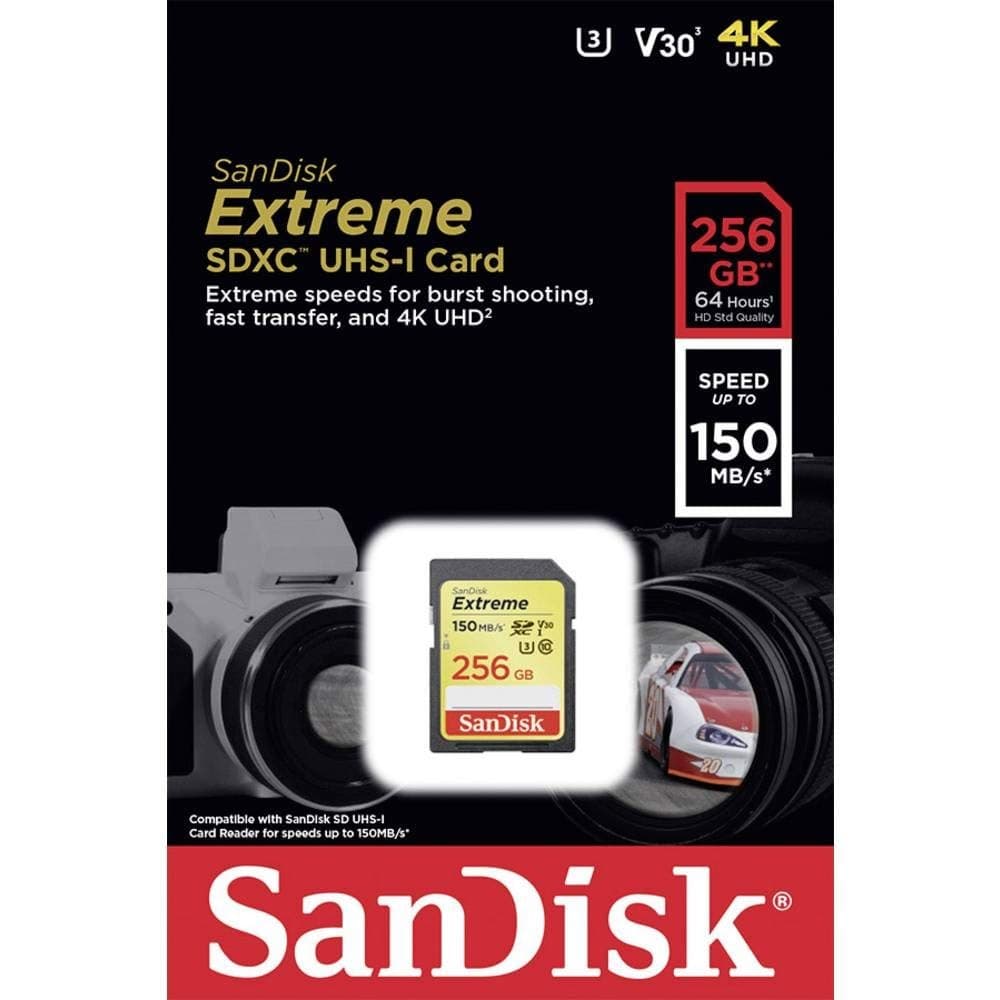 SanDisk Extreme 256GB SDXC Memory Card - Yellow - Image 3