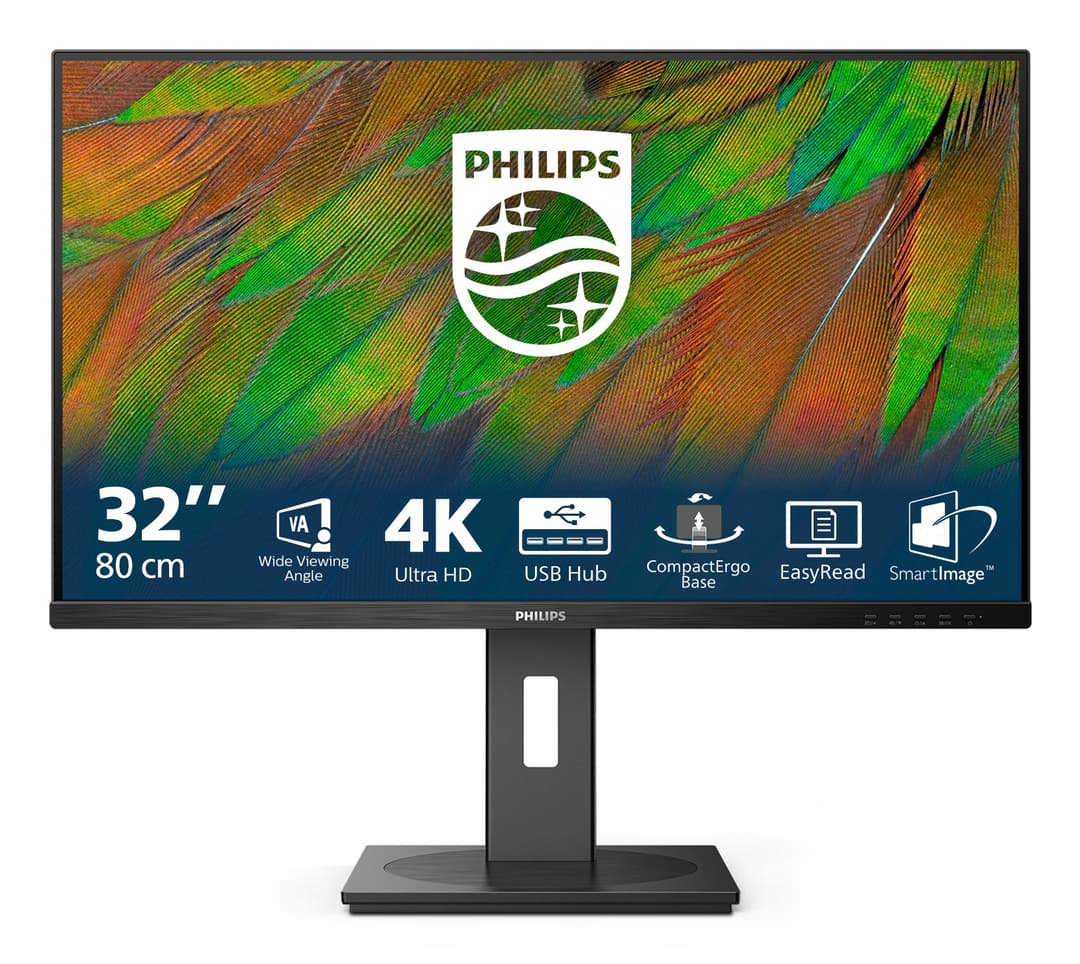 Philips 3000 series 32B1N3800/00 computer monitor 81.3 cm (32") 3840 x 2160 pixels 4K Ultra HD LCD Black - Image 1