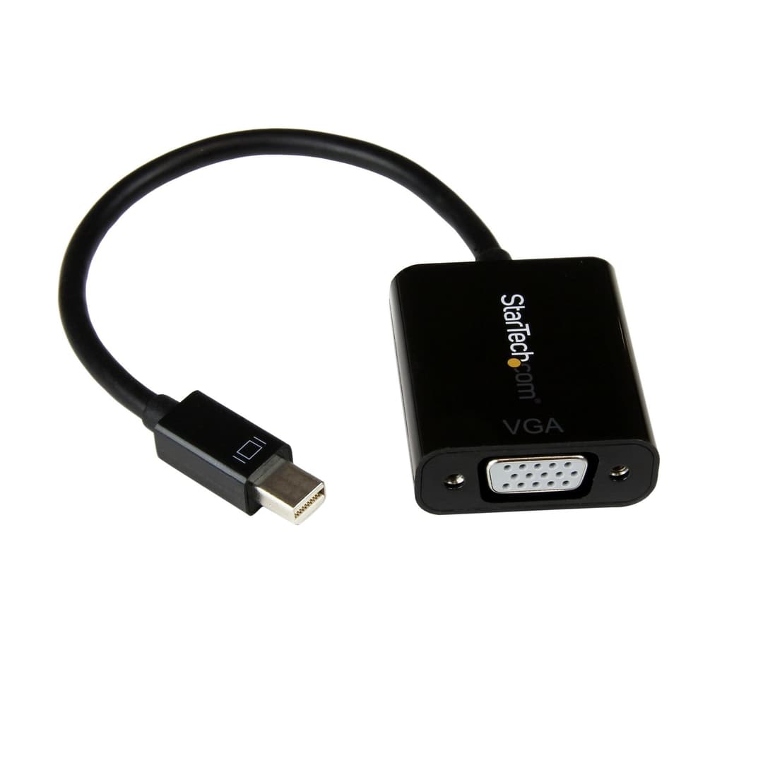 StarTech.com Mini DisplayPort to VGA Adapter - Active Mini DP to VGA Converter - 1080p Video - mDP or Thunderbolt 1/2 Mac/PC to VGA Monitor/Projector/Display - mDP 1.2 to VGA Dongle - Black - Image 1
