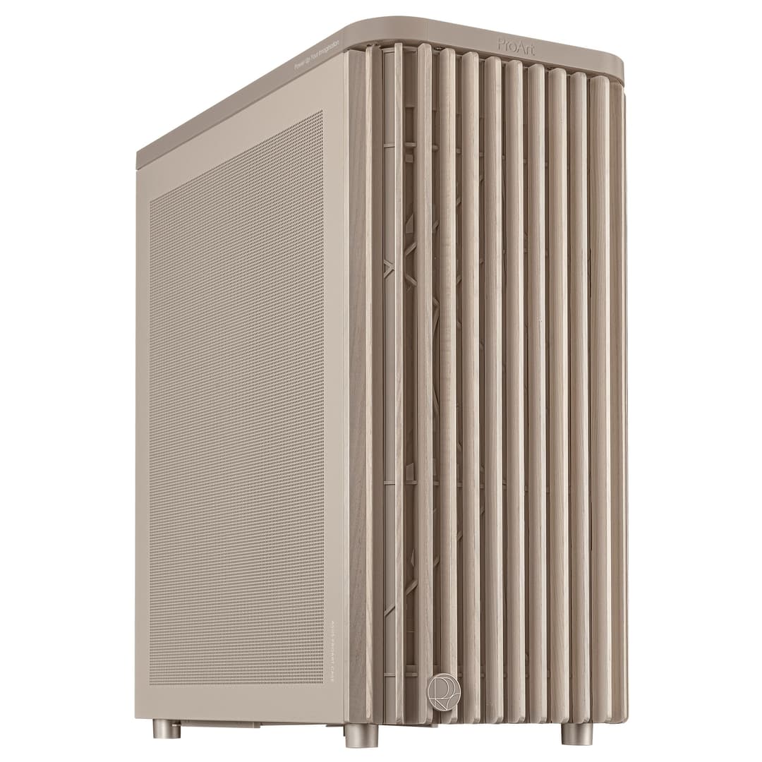 ASUS ProArt PA401 Wood Edition Mesh Panel ATX Mid Tower PC Case - Beige - Image 1
