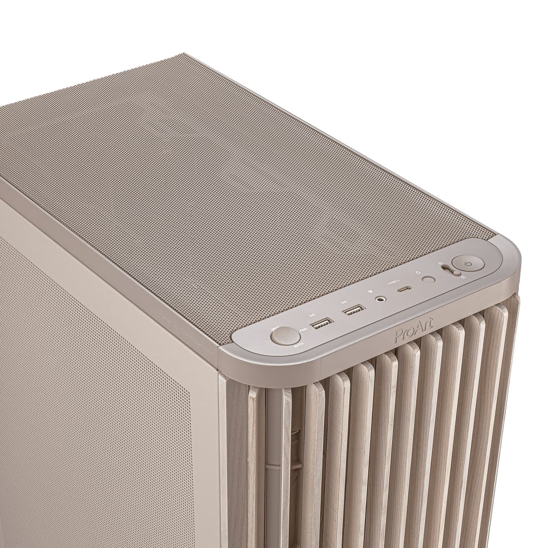 ASUS ProArt PA401 Wood Edition Mesh Panel ATX Mid Tower PC Case - Beige - Image 2