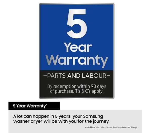 SAMSUNG Series 5 ecobubble WD80TA046BE/EU 8 kg Washer Dryer - White - Image 4