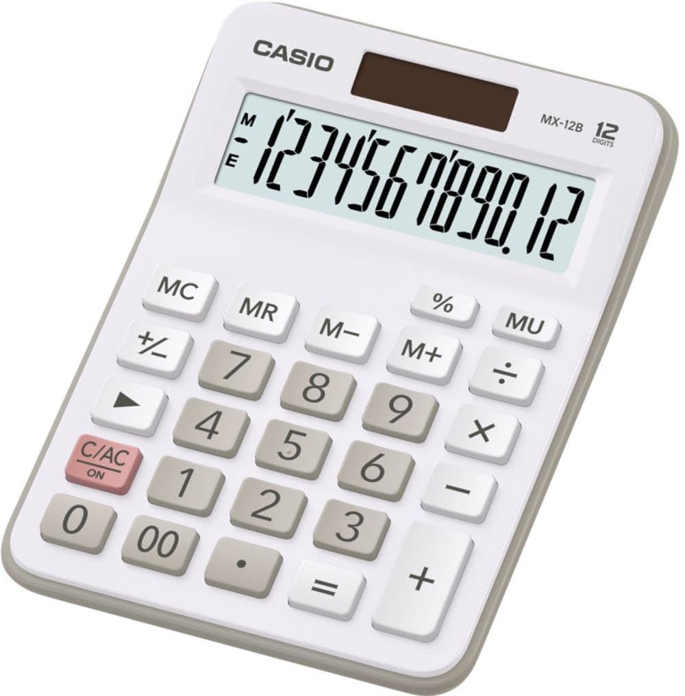 Casio MX-12B 12 Digit Desk Calculator White - Image 1