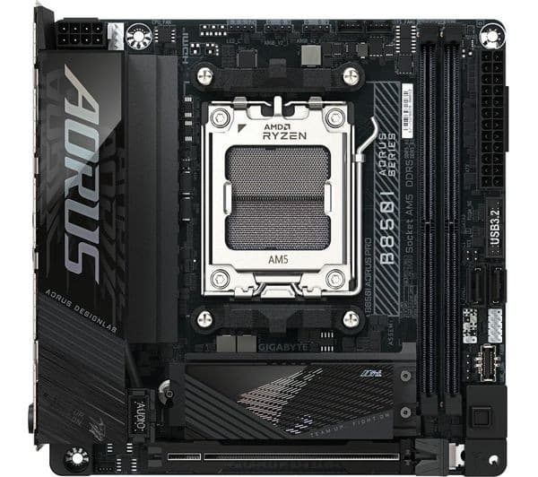 GIGABYTE B850I AORUS PRO AMD B850 AM5 Mini-ITX Motherboard - DDR5, PCIe 5.0, Wi-Fi 7, 2.5GbE
