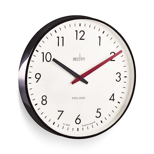 Acctim 22573 Riley 30cm Retro Black Wall Clock - Image 5