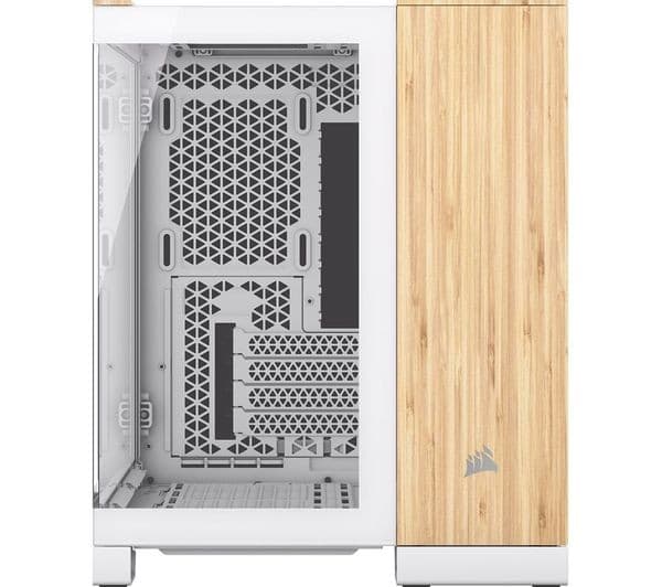CORSAIR iCUE LINK 2500X RGB Micro-ATX Mid Tower PC Case - White & Bamboo Wood - Image 2