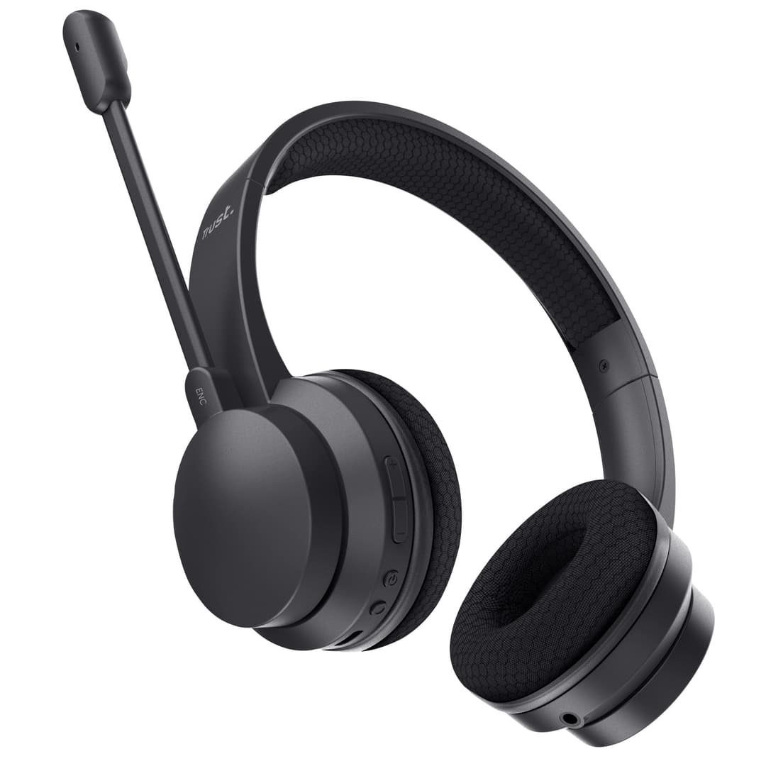 Trust Ayda Headset Wired & Wireless Head-band Calls/Music USB Type-C Bluetooth Black - Image 2