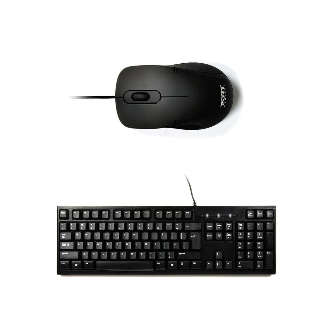 Port Designs PORT Connect 900900-UK Wired USB Keyboard and Mouse Set - Image 1